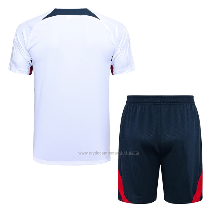 Chandal del Paris Saint-Germain Manga Corta 2023-2024 Blanco - Pantalon Corto